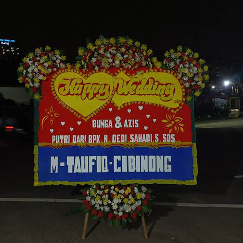 Bunga Papan Happy Wedding